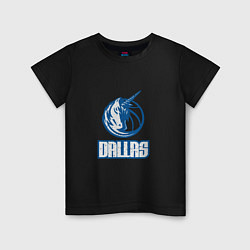Футболка хлопковая детская Dallas - Mavericks, цвет: черный