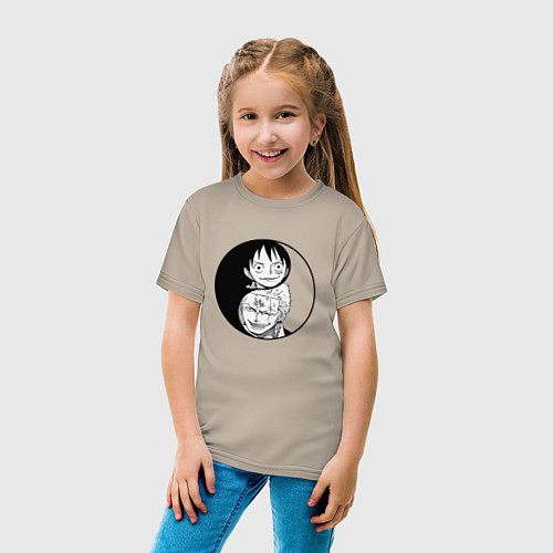 Детская футболка Луффи и Ророноа Зоро / Миндальный – фото 4