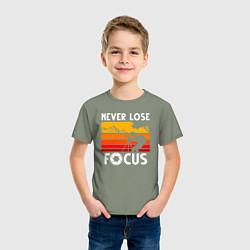 Футболка хлопковая детская Never lose focus, цвет: авокадо — фото 2