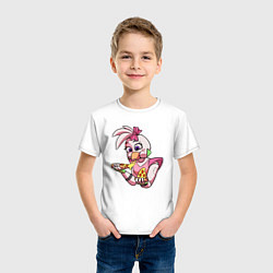Футболка хлопковая детская Five Nights at Freddys: Security Breach - Глэмрок, цвет: белый — фото 2