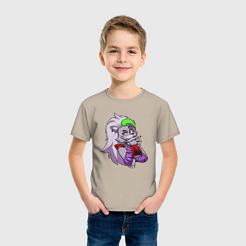 Детская футболка Five Nights at Freddys Security Breach - Волчица Р / Миндальный – фото 3