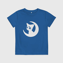 Футболка хлопковая детская Луна на месяце, цвет: синий