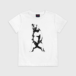 Футболка хлопковая детская Лесной хищник, цвет: белый