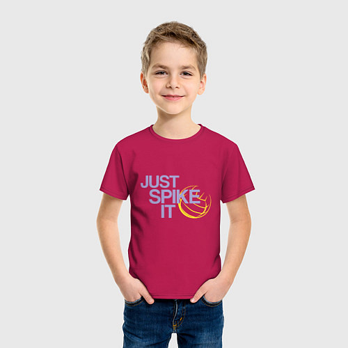 Детская футболка Just Spike It / Маджента – фото 3
