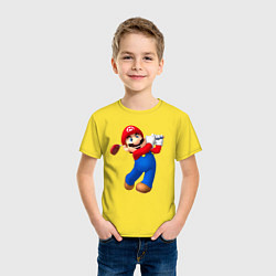 Футболка хлопковая детская Марио - крутейший гольфист Super Mario, цвет: желтый — фото 2
