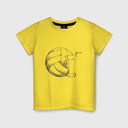 Футболка хлопковая детская Volleyball Juice, цвет: желтый