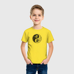 Футболка хлопковая детская Инь-яньцветок, цвет: желтый — фото 2