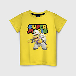 Футболка хлопковая детская Super mario Bowser, цвет: желтый