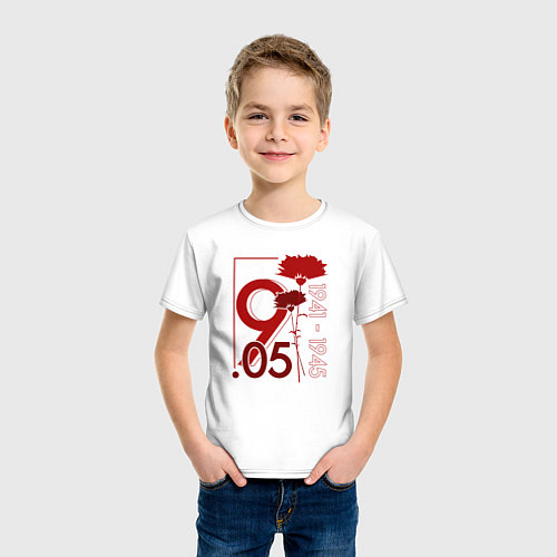 Детская футболка Гвоздики 9 05 / Белый – фото 3