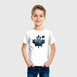 Футболка хлопковая детская Run Maple, цвет: белый — фото 2