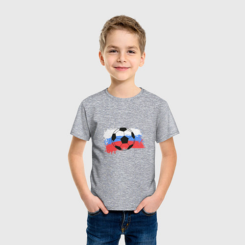 Детская футболка Футбол - Россия / Меланж – фото 3