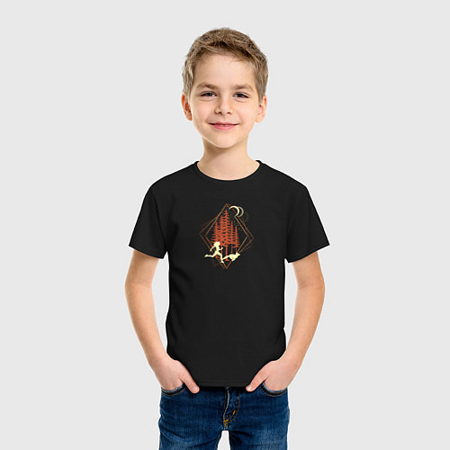 Детская футболка Бег с Лисой / Черный – фото 3