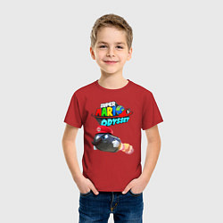 Футболка хлопковая детская Super Mario Odyssey Bullet Bill Nintendo, цвет: красный — фото 2