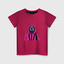 Футболка хлопковая детская Squid game розовый, цвет: маджента