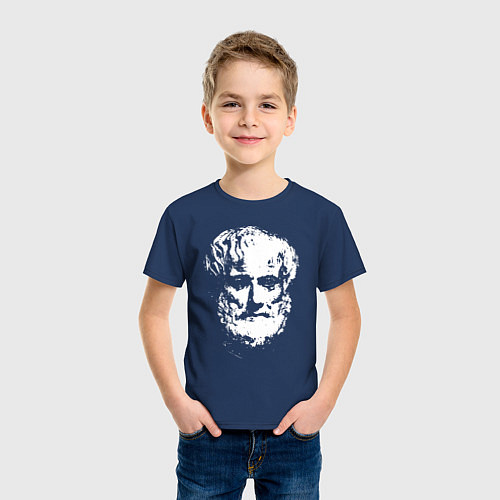 Детская футболка Аристотель портрет / Тёмно-синий – фото 3