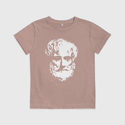 Футболка хлопковая детская Аристотель портрет, цвет: пыльно-розовый