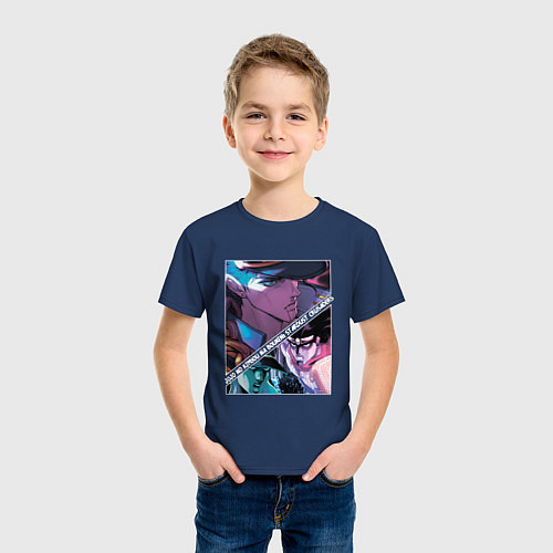 Детская футболка Джотаро Куджо из ДжоДжо / Тёмно-синий – фото 3
