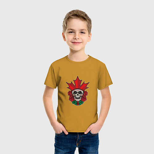 Детская футболка Canada Skull / Горчичный – фото 3