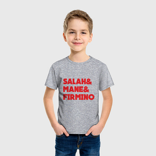 Детская футболка Salah - Mane - Firmino / Меланж – фото 3