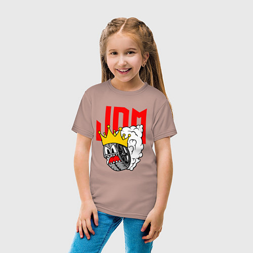 Детская футболка JDM Wheel King / Пыльно-розовый – фото 4