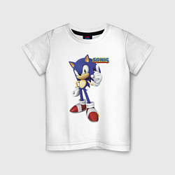 Футболка хлопковая детская Sonic Hedgehog Video game, цвет: белый