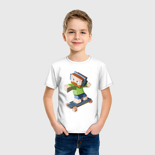 Детская футболка Minecraft Skater Video game / Белый – фото 3