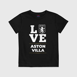 Футболка хлопковая детская Aston Villa Love Classic, цвет: черный