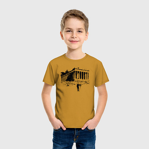 Детская футболка Кризис довел до продажи архитектуры / Горчичный – фото 3