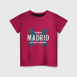 Футболка хлопковая детская Team Madrid, цвет: маджента