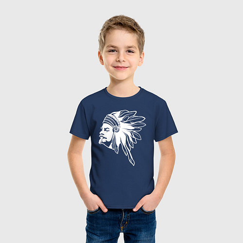 Детская футболка Ленин вождь СССР / Тёмно-синий – фото 3