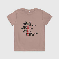 Футболка хлопковая детская Liverpool Players, цвет: пыльно-розовый