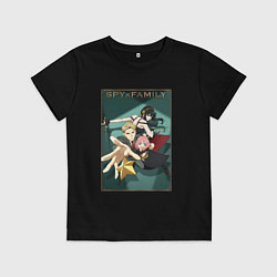 Футболка хлопковая детская SPY X FAMILY СЕМЬЯ ШПИОНА, цвет: черный