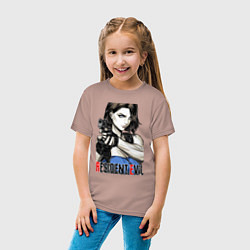 Футболка хлопковая детская Jill RE3, цвет: пыльно-розовый — фото 2