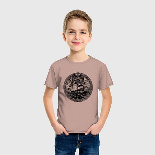 Детская футболка Славянский Варяг / Пыльно-розовый – фото 3