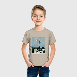 Футболка хлопковая детская Neco Arc want to believe, цвет: миндальный — фото 2