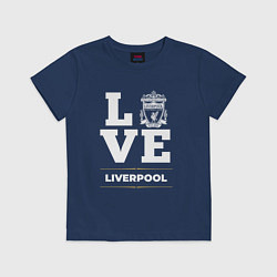 Футболка хлопковая детская Liverpool Love Classic, цвет: тёмно-синий