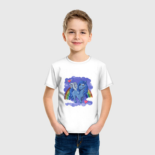 Детская футболка ПОЗИТИВНЫЙ ПЕГАСИК / Белый – фото 3