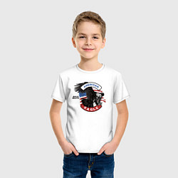 Футболка хлопковая детская Американский орел USA, цвет: белый — фото 2