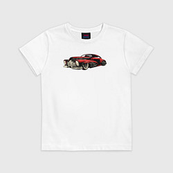 Футболка хлопковая детская Retro car ретро-автомобиль, цвет: белый