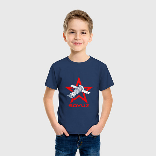 Детская футболка Soyuz - Space / Тёмно-синий – фото 3