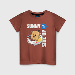 Футболка хлопковая детская Sunny side up, цвет: кирпичный