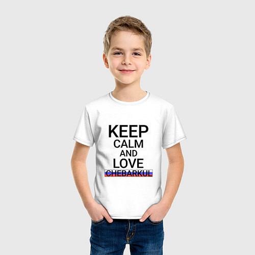 Детская футболка Keep calm Chebarkul Чебаркуль / Белый – фото 3