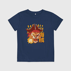 Футболка хлопковая детская ANIME TIGER PIRATE АНИМЕ ТИГР ПИРАТ, цвет: тёмно-синий