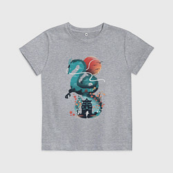 Футболка хлопковая детская История Тихоро и Хаку, цвет: меланж