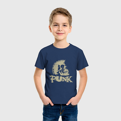 Детская футболка Punk Skull / Тёмно-синий – фото 3