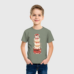 Футболка хлопковая детская Геншин импакт chibi clee, цвет: авокадо — фото 2