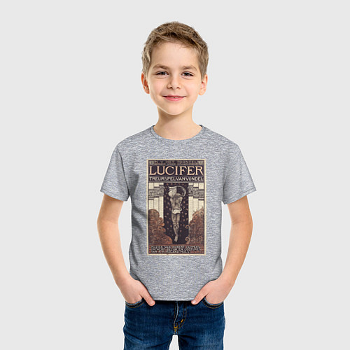 Детская футболка Lucifer Mourning Game Винтажная афиша / Меланж – фото 3