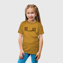 Футболка хлопковая детская RELAX BLACK, цвет: горчичный — фото 2