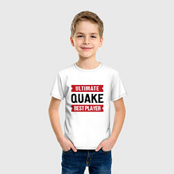 Футболка хлопковая детская Quake: таблички Ultimate и Best Player, цвет: белый — фото 2