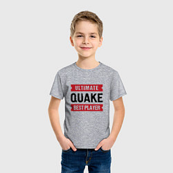 Футболка хлопковая детская Quake: таблички Ultimate и Best Player, цвет: меланж — фото 2